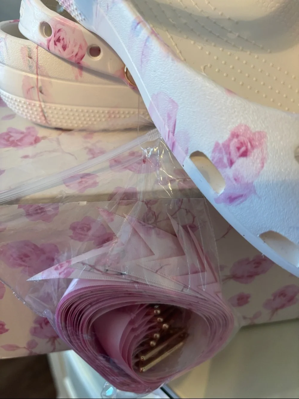 CROCS Floral-Print Shoe Box with Gold Logo Love Shack Fancy Ballet - Picture 5 of 14